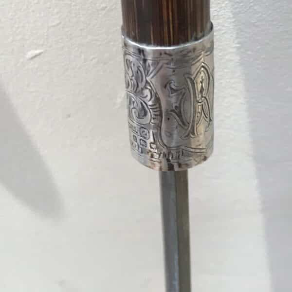 Gentleman’s walking stick sword stick with silver mount - Image 8
