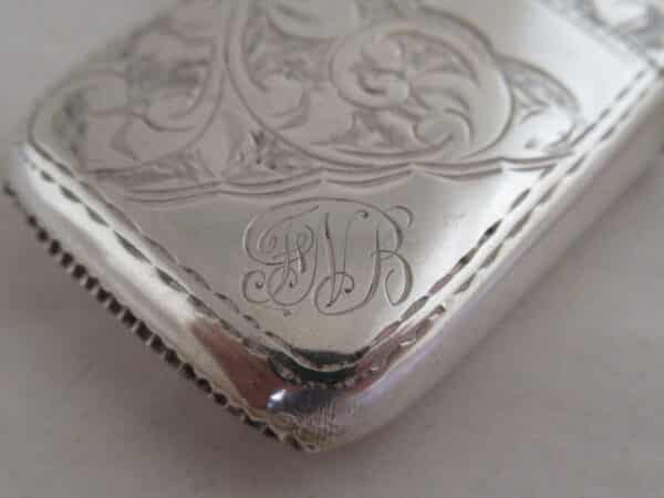 SUPERB Antique Solid Silver VESTA CASE Hallmarked:-Birmingham 1919 Vesta Case Antique Silver 5