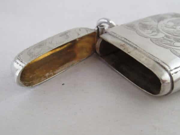 SUPERB Antique Solid Silver VESTA CASE Hallmarked:-Birmingham 1919 Vesta Case Antique Silver 9
