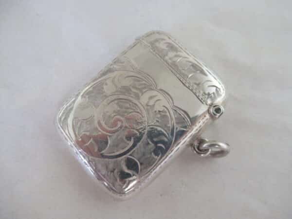 SUPERB Antique Solid Silver VESTA CASE Hallmarked:-Birmingham 1919 Vesta Case Antique Silver 3