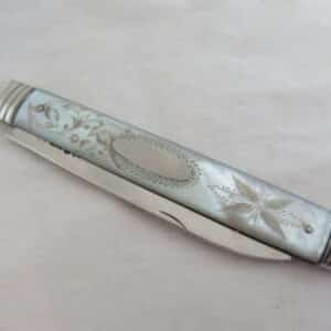 Silver & Mother of Pearl – SUPERB FRUIT KNIFE – Hallmarked:- Sheffield 1815 Mother Pearl Fruit Knife Antique Silver