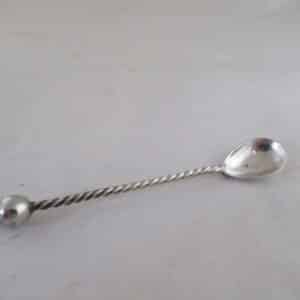 Solid Silver BALL END MUSTARD SPOON Hallmarked:-London 1919 silver, mustard spoon, hallmarked, london, Antique Silver