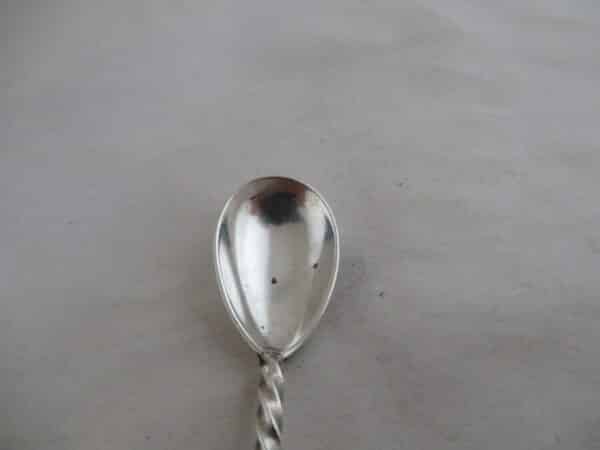 Solid Silver BALL END MUSTARD SPOON Hallmarked:-London 1919 silver, mustard spoon, hallmarked, london, Antique Silver 6
