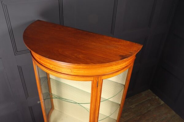 Antique Satinwood Demi Lune Display Cabinet c1900 - Image 6