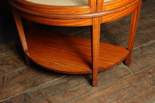 Antique Satinwood Demi Lune Display Cabinet c1900 - Image 5