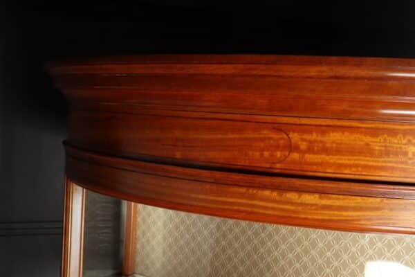 Antique Satinwood Demi Lune Display Cabinet c1900 - Image 4