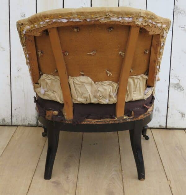 Antique French Button Back Chair For Re-upholstery - Image 6