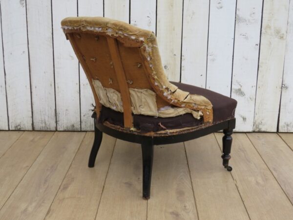 Antique French Button Back Chair For Re-upholstery - Image 3
