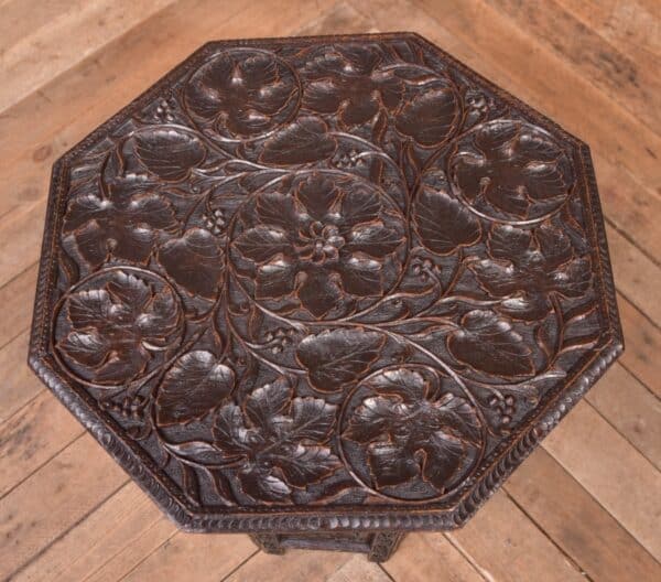 Eastern Hardwood Carved Table SAI2332 - Image 5