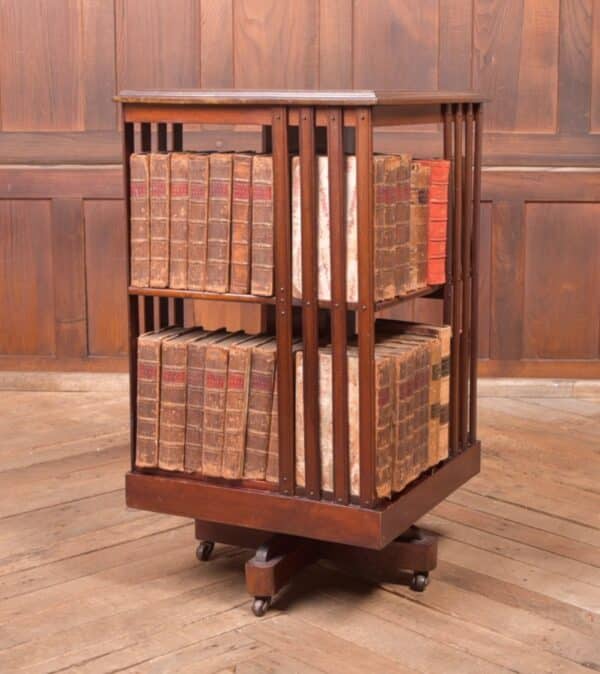 Edwardian Mahogany Inlaid Revolving Bookcase SAI2336