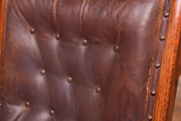 Arts & Crafts Oak Leather Chair SAI2362 Antique Chairs 6
