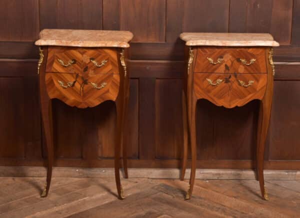 Pair Of Marble Top Bedside Cabinets SAI2351 Antique Cabinets 3
