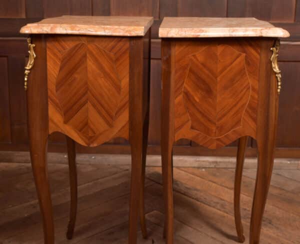 Pair Of Marble Top Bedside Cabinets SAI2351 - Image 7