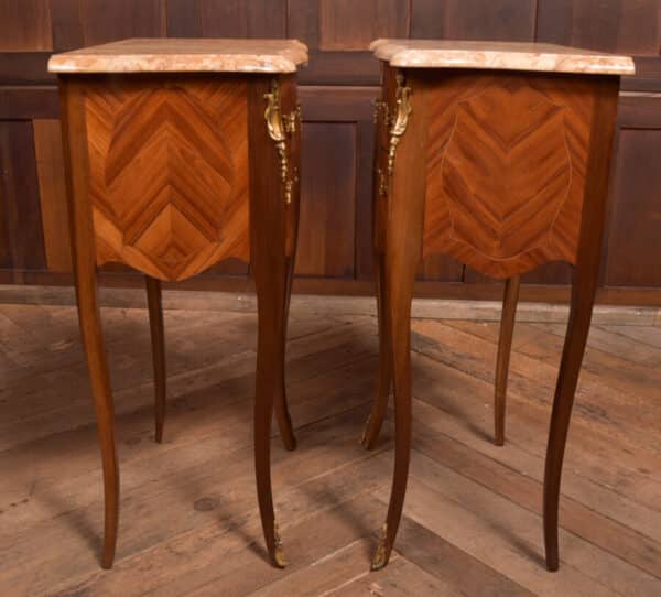 Pair Of Marble Top Bedside Cabinets SAI2351 - Image 6