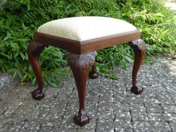 Large victorian mahogany stool circa 1890 Antique Stools 4
