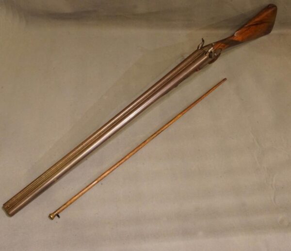 A Double Barrelled 12 Bore Percussion Fowling Piece Antique Guns 6