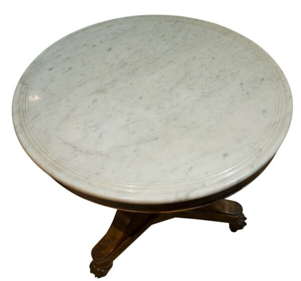 A good Charles X Gueridon with white marble top - Image 2