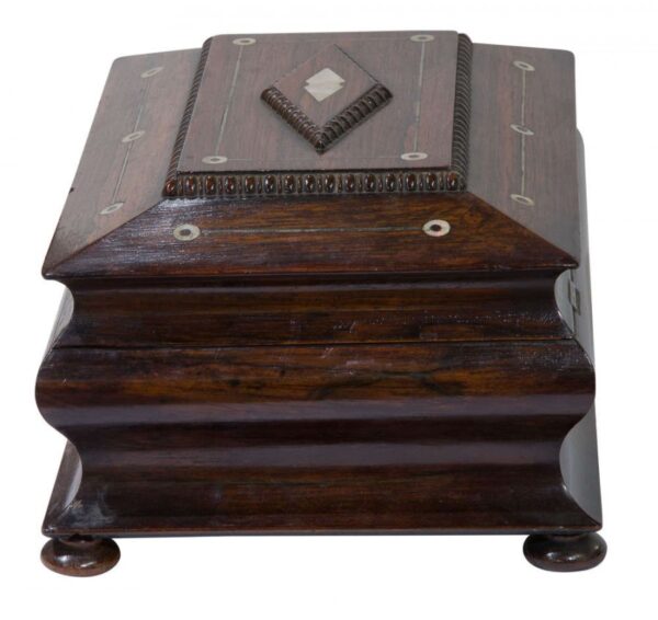 A Victorian rosewood jewellery /sewing box - Image 2