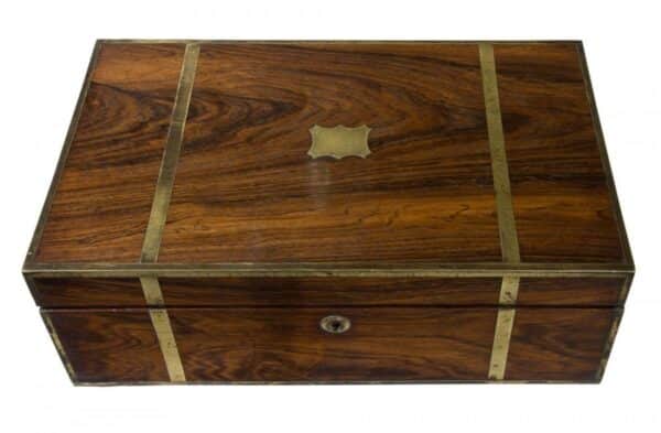 An early 19th Century brass bound rosewood writing box - Image 2