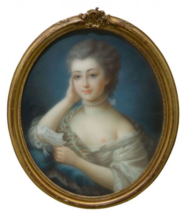 An oval portrait of a young lady Antique Art 7