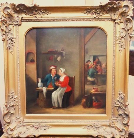 18thc Tavern Interior After Teniers Dutch Genre Oil Portrait Paintings Antique Art Antique Art 3