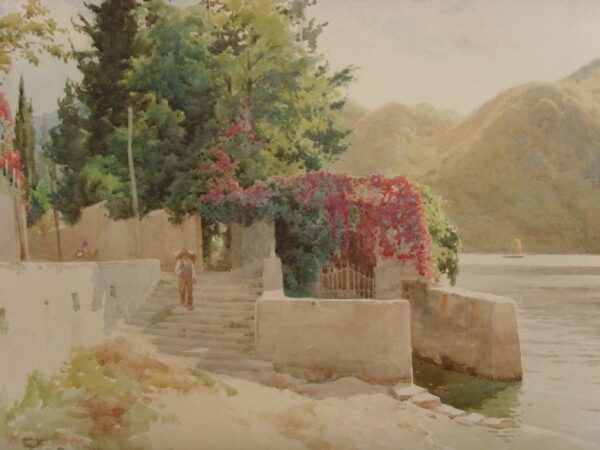 Watercolour By Robert George Talbot Kelly Of Italian Lake Landscape Painting Signed & Dated C1909 Antique Art 5