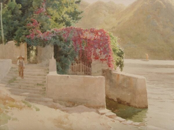 Watercolour By Robert George Talbot Kelly Of Italian Lake Landscape Painting Signed & Dated C1909 - Image 4