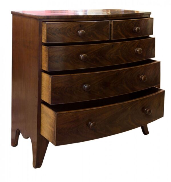 Early 19th Century Flame mahogany bow chest - Image 2
