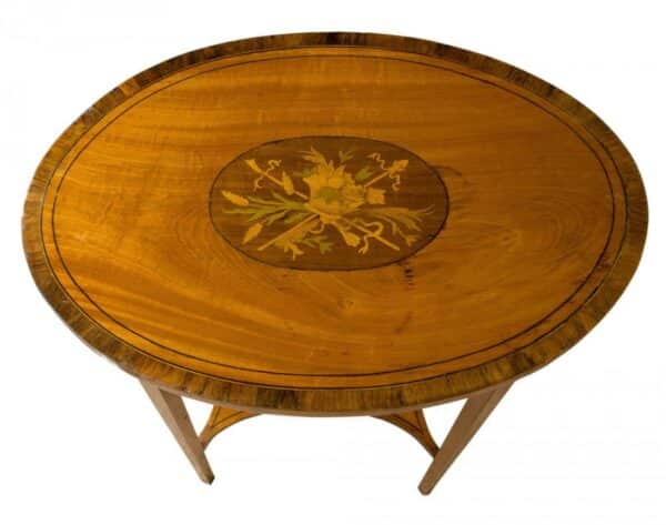Edwardian Sheraton revival oval table - Image 4