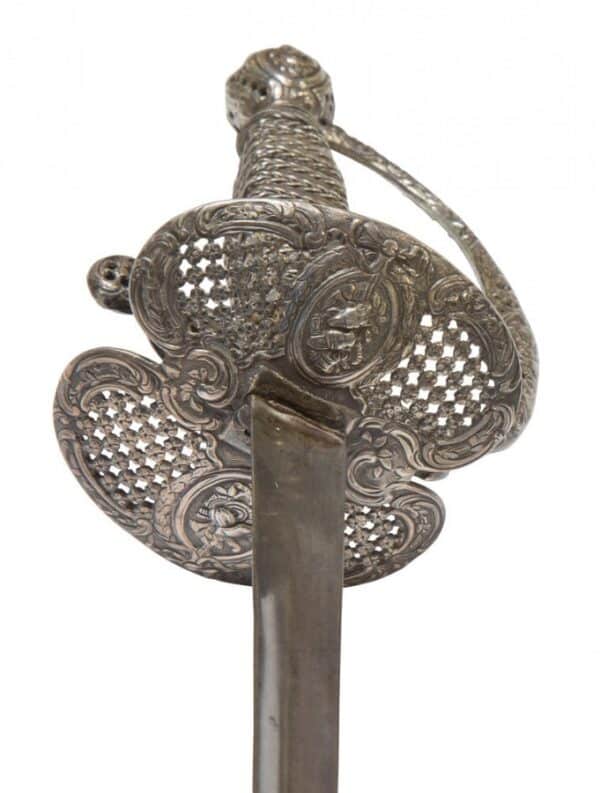 French silver hilted small sword c1780 - Image 7