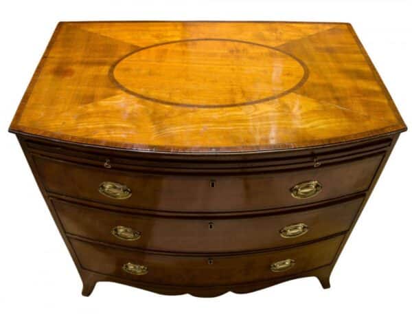 George III three drawer bow fronted chest - Image 6