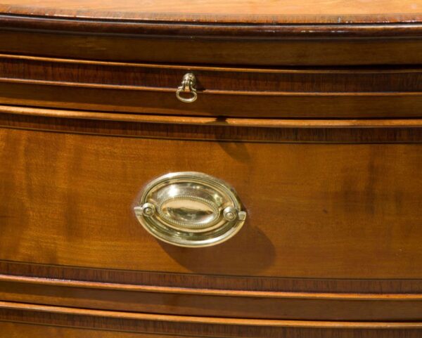 George III three drawer bow fronted chest - Image 8