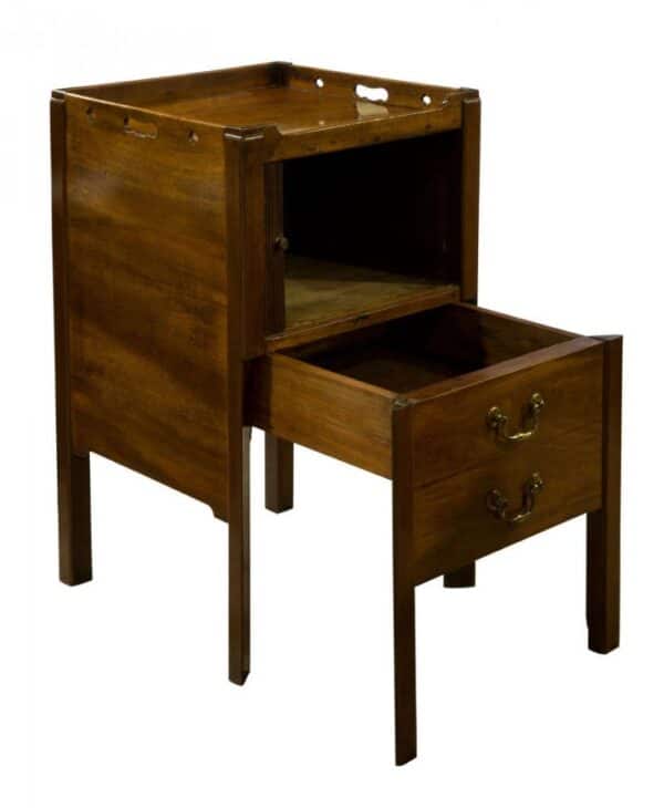 Georgian mahogany commode with a drawer - Image 8