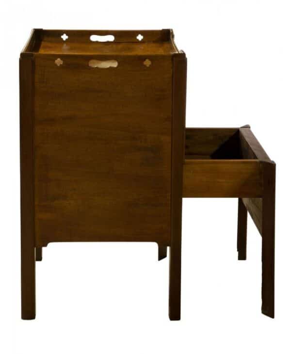 Georgian mahogany commode with a drawer - Image 7
