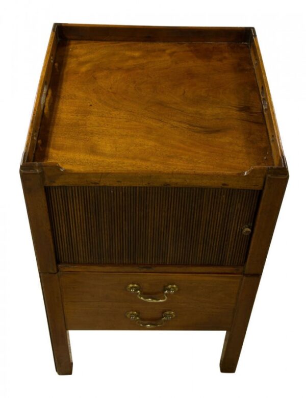 Georgian mahogany commode with a drawer - Image 6