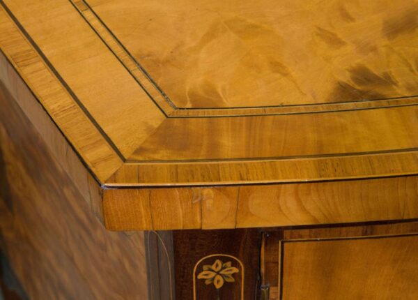 Georgian satinwood and mahogany bow-fronted sideboard - Image 5