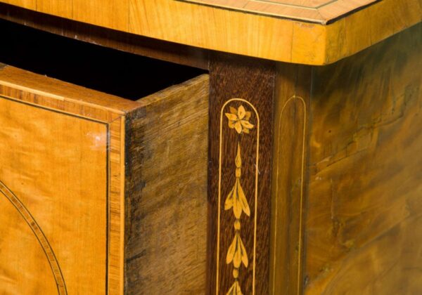 Georgian satinwood and mahogany bow-fronted sideboard - Image 4