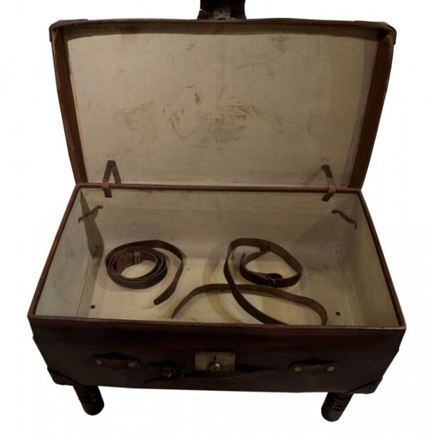 Leather suitcase on later stand - Image 5