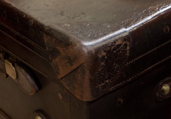 Leather suitcase on later stand - Image 9