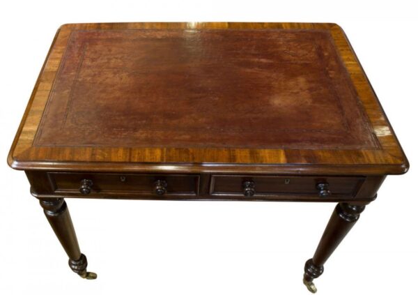 Mid 19th Century 2 drawer mahogany writing table Antique Furniture 8