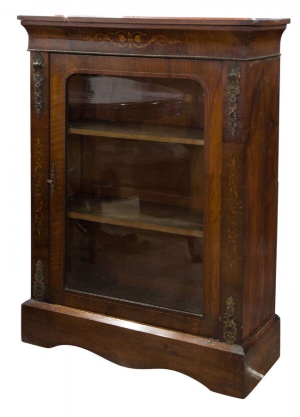 Mid Victorian walnut and marquetry inlaid side cabinet Antique Cabinets 3