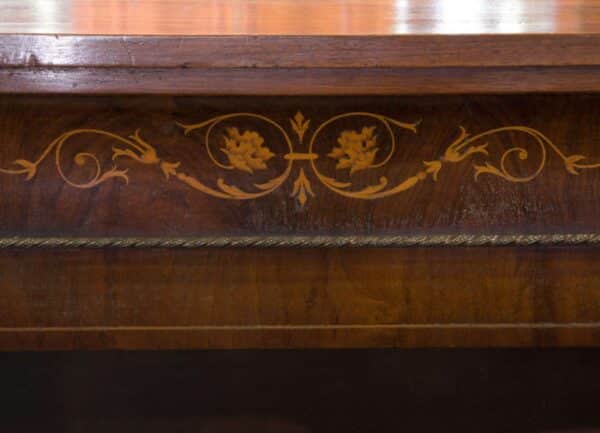 Mid Victorian walnut and marquetry inlaid side cabinet - Image 4