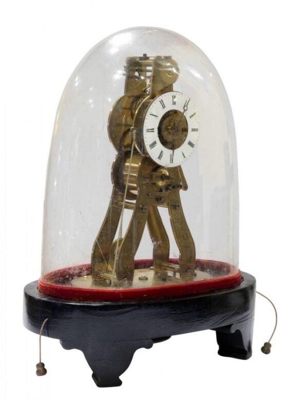 Minature Fusee Skeleton Alarm Clock Antique Clocks 8