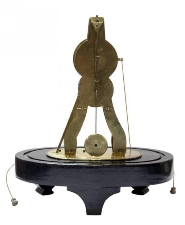 Minature Fusee Skeleton Alarm Clock Antique Clocks 6