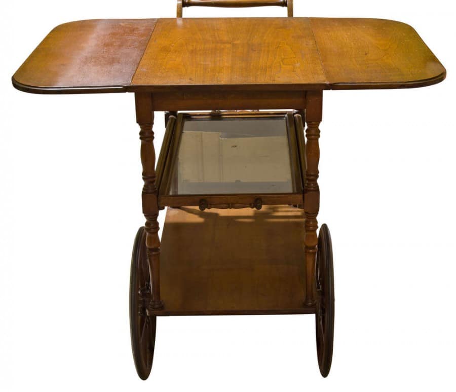 Vintage mahogany tea trolley with drop down flaps - Image 5