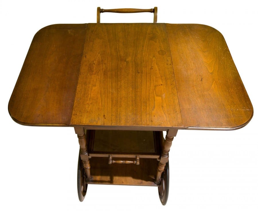 Vintage mahogany tea trolley with drop down flaps - Image 4