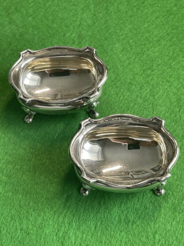 Pair of Silver Salts, 1920 from E.S Barnsley, Birmingham Antique Silver 8