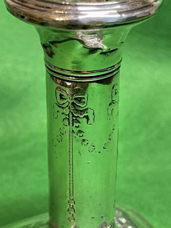 Silver Candle Stick with Bow Bells design, 1910 Sheffield - Image 4