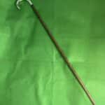 Crook Silver handled walking stick / cane, 1921 Antique Silver