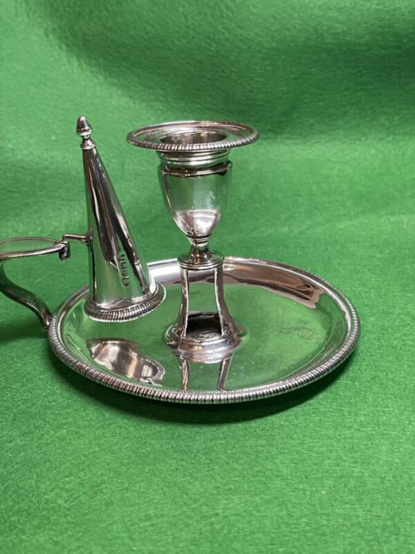 George III Silver Chamber Stick and Snuffer Hallmarked London 1803 John Emes Antique Silver 5